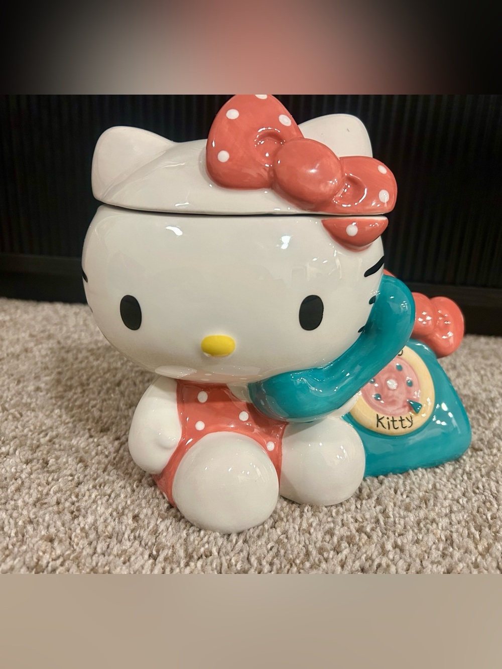 Blue Sky Clayworks Hello Kitty Ceramic Phone Call Cookie Jar